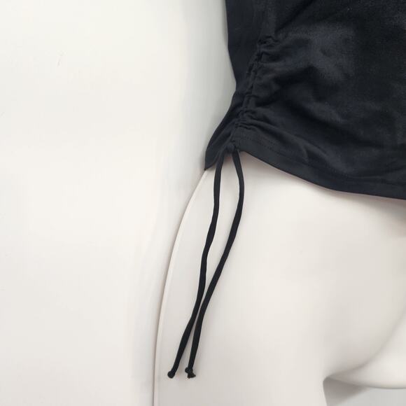 NWOT Lands' End Black Ruched  Swim Top w/ Built in Bra Women's Swimwear 4 - Picture 5 of 7